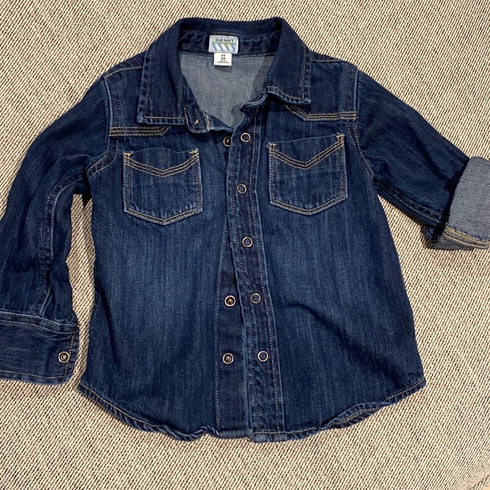 3T old navy denim button up shirt